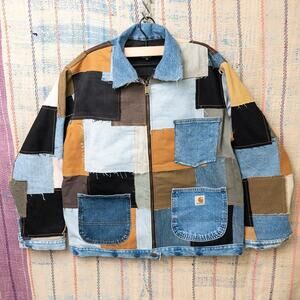 Upcycled patchwork carhartt chore jacket